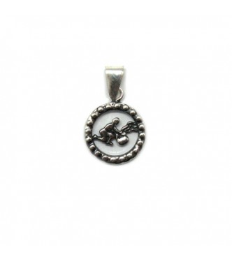 PE001351 Genuine sterling silver pendant charm solid hallmarked 925 zodiac sign Aquarius